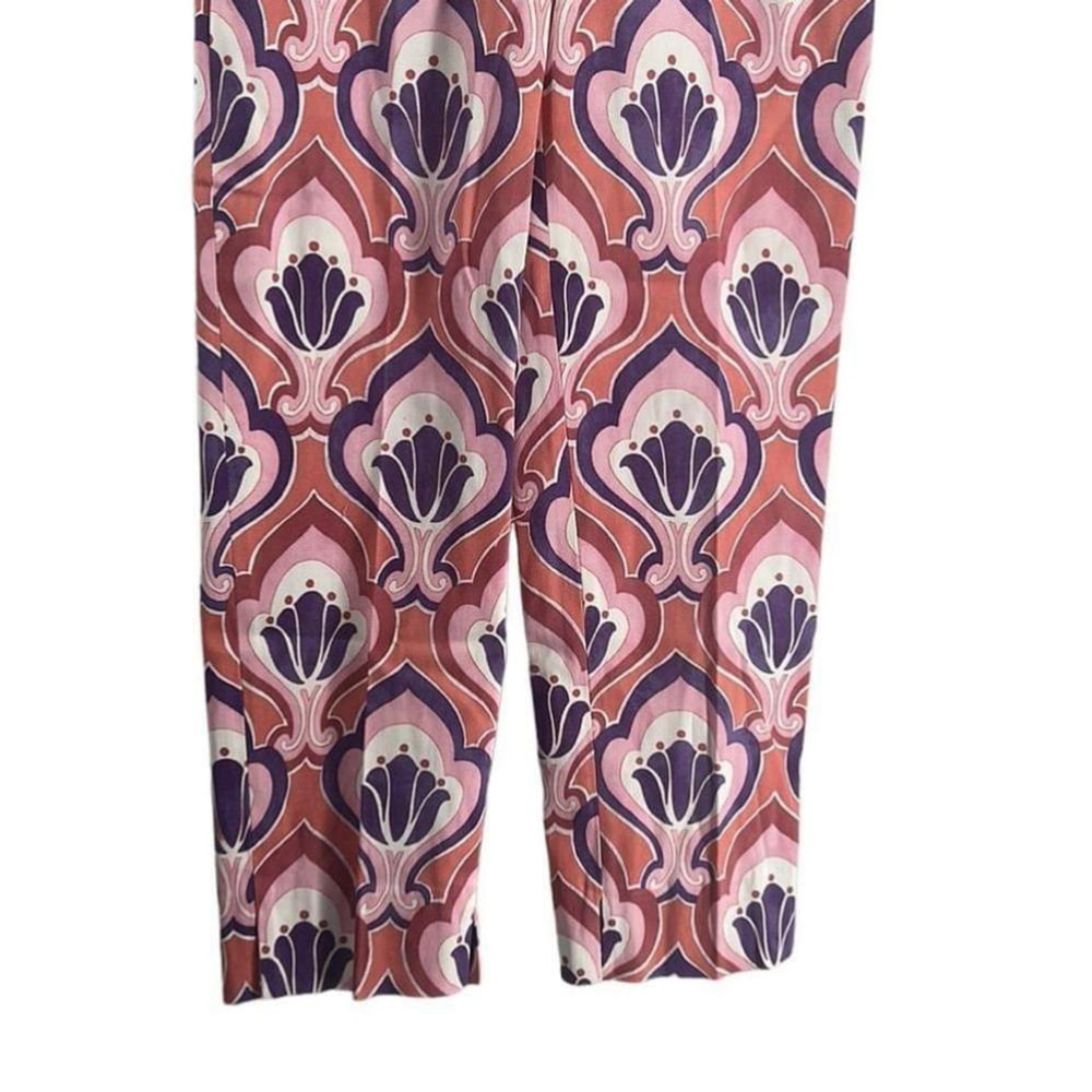 Zara Floral Chino Ankle Trouser Pants summer house vacation sz 2 NWT - Picture 8 of 9